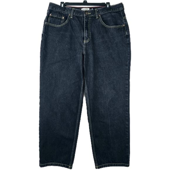 Vintage Anchor Blue Jeans Men 36x28 Black Denim Original Baggy Y2K Skater Hiphop